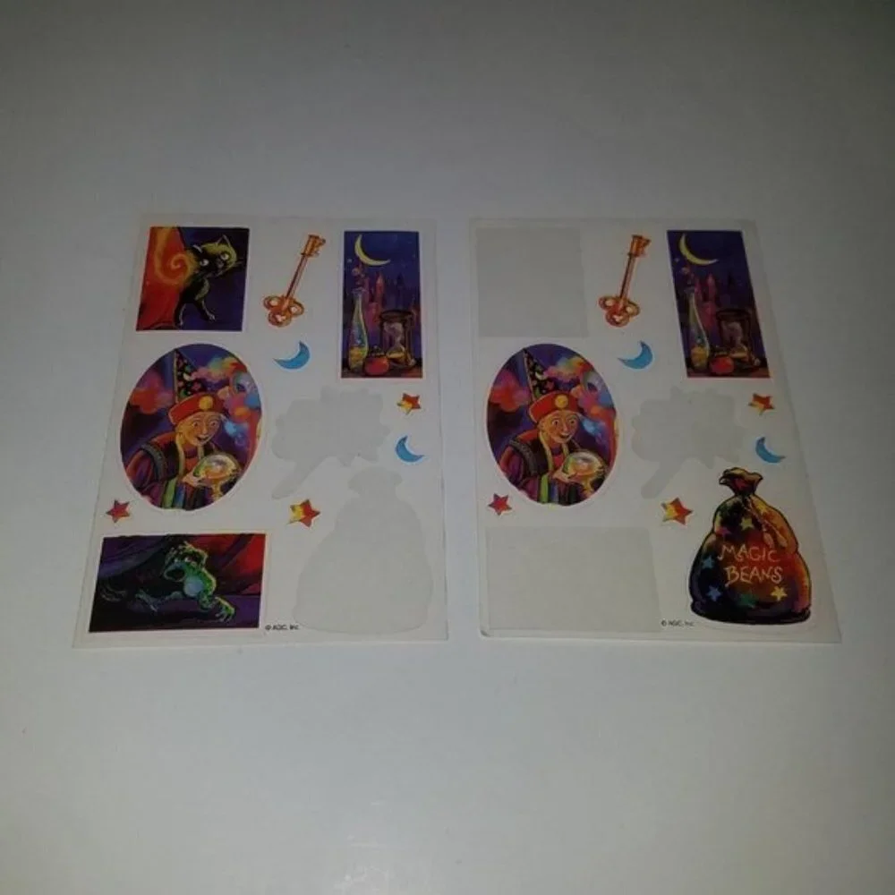 VTG Mixed Lot Halloween Stickers Temporary Tattoos Ghost Witch Black Cat Bat
